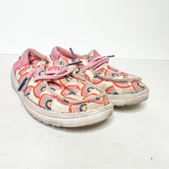 Hey Dude Wendy Funk Canvas Rainbow Toddler Pink Shoes Loafers Size 9 Kids - Picture 1 of 6